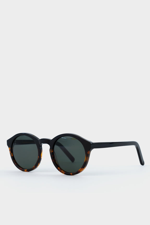 Monokel Barstow Black Havana Solid Green Lens Sunglasses